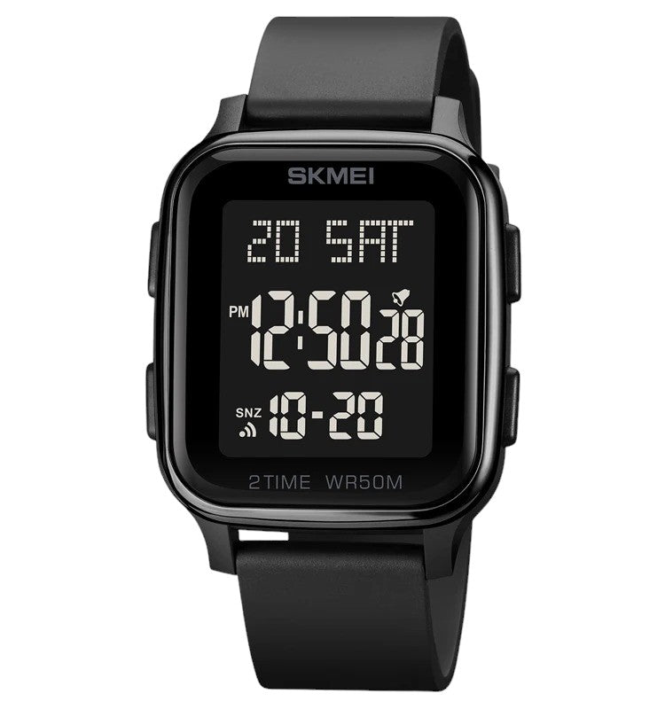 SKMEI 1858 unisex digital sports digital watch with a dark dial, Full Black, Original SKMEI watches