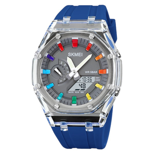 Skmei 2100 Analog digital watch Silicone band Multi function sports wristwatch