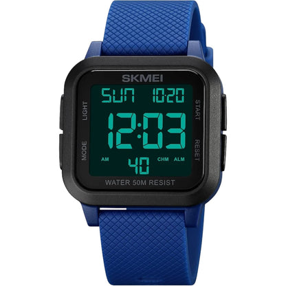 SKMEI 1894 unisex digital sports digital watch with a dark dial, Blue