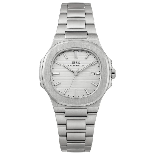 IBSO Men's Classic Analog Watch Stainless Steel White Dial
