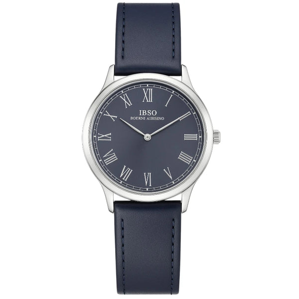 IBSO Men's Classic Watch Blue Dial & Blue Leather Strap
