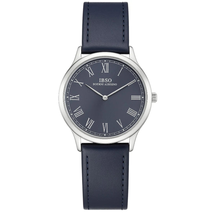 IBSO Men's Classic Watch Blue Dial & Blue Leather Strap