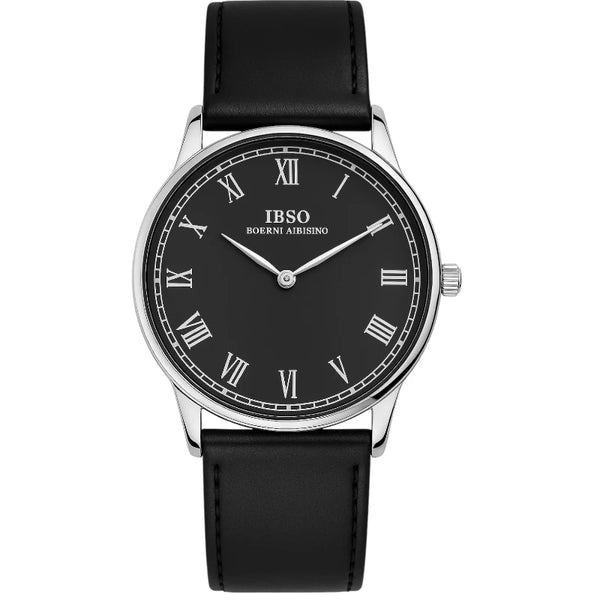  IBSO Ultra-Slim Men's Classic Watch Silver & Black