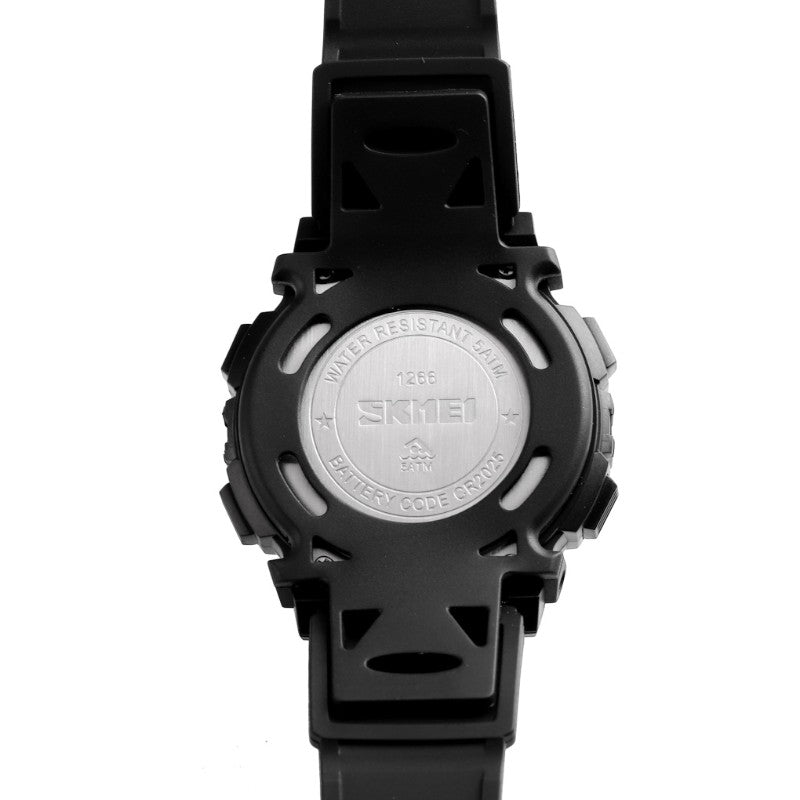 SKMEI 1266 Black 7 led Screen Colors Kids Watch, Boys Sports Digital Waterproof Led Watches with Alarm Wrist Watches for Boy Girls Children