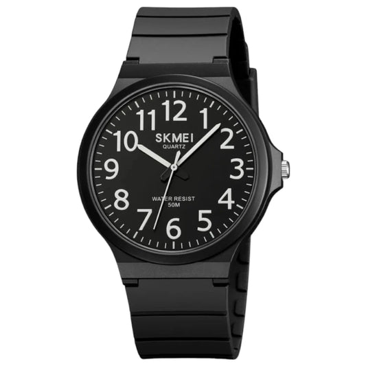 SKMEI 2108 Unisex Analog watch Black dial With Polyurethane black bracelet