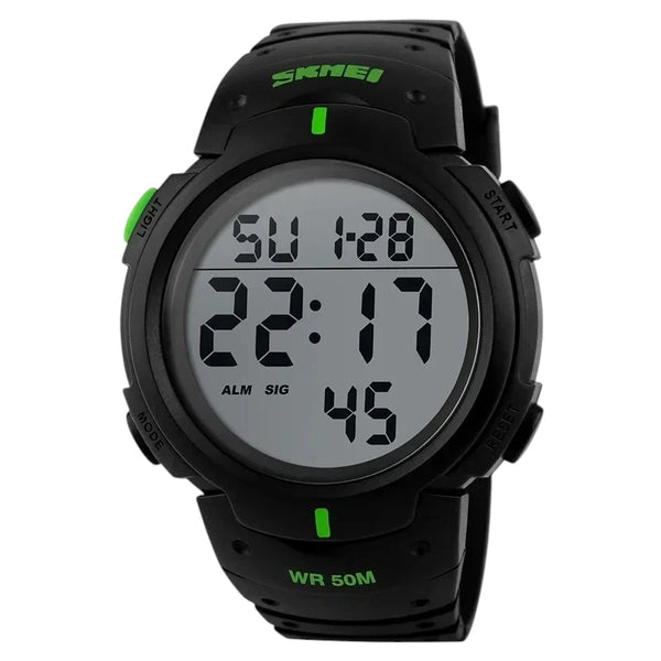 SKMEI 1068 Large Digital Sport Watch Black & Green