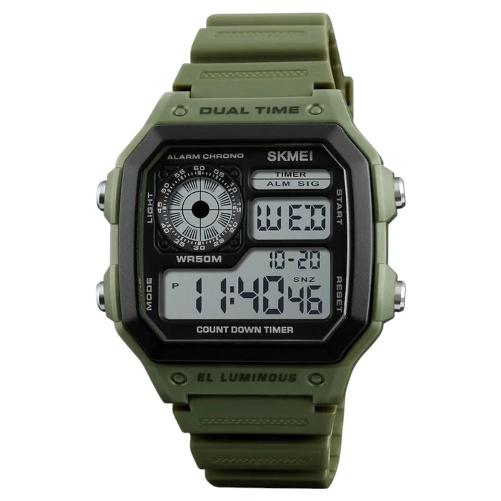 SKMEI 1299 Digital Sport Watch Army Green