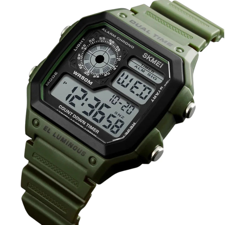 SKMEI 1299 Digital Sport Watch Army Green