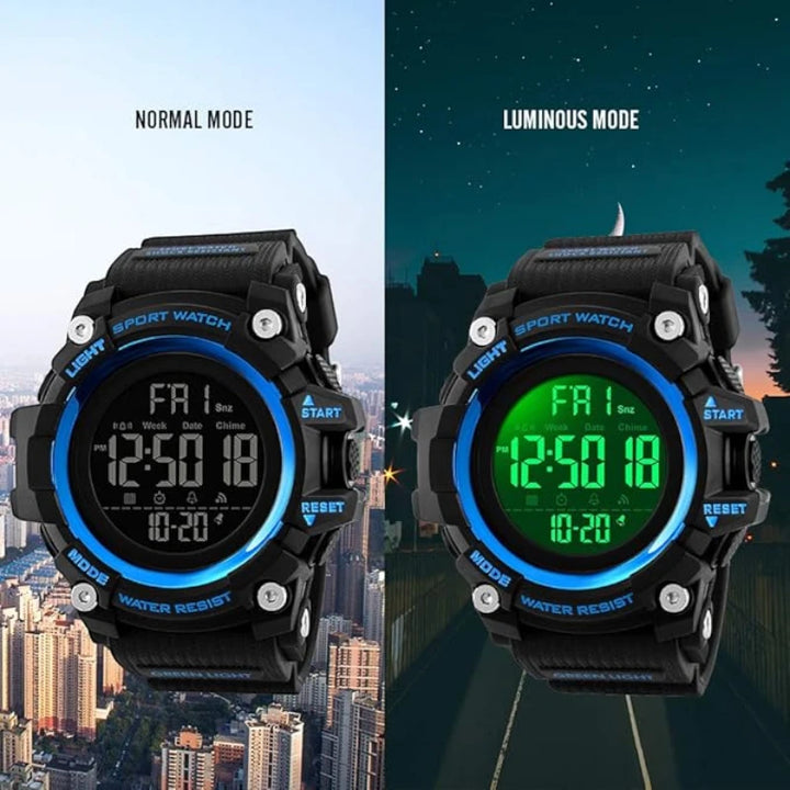 SKMEI 1384 Large Digital Sport Watch Black & Blue