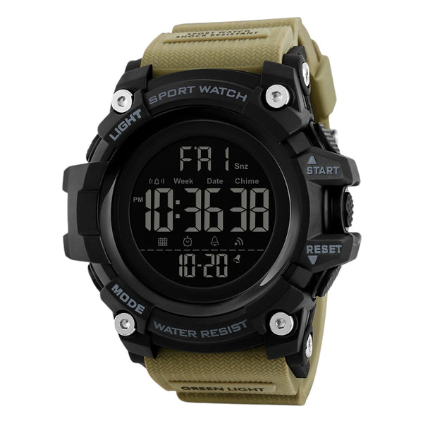 SKMEI 1384 Large Digital Sport Watch Black Khaki Green
