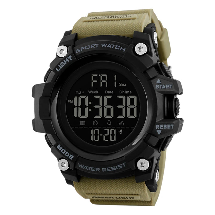SKMEI 1384 Large Digital Sport Watch Black Khaki Green