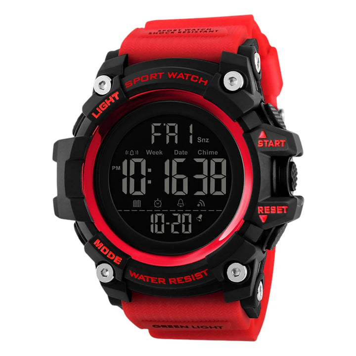 SKMEI 1384 Large Digital Sport Watch Black & Red