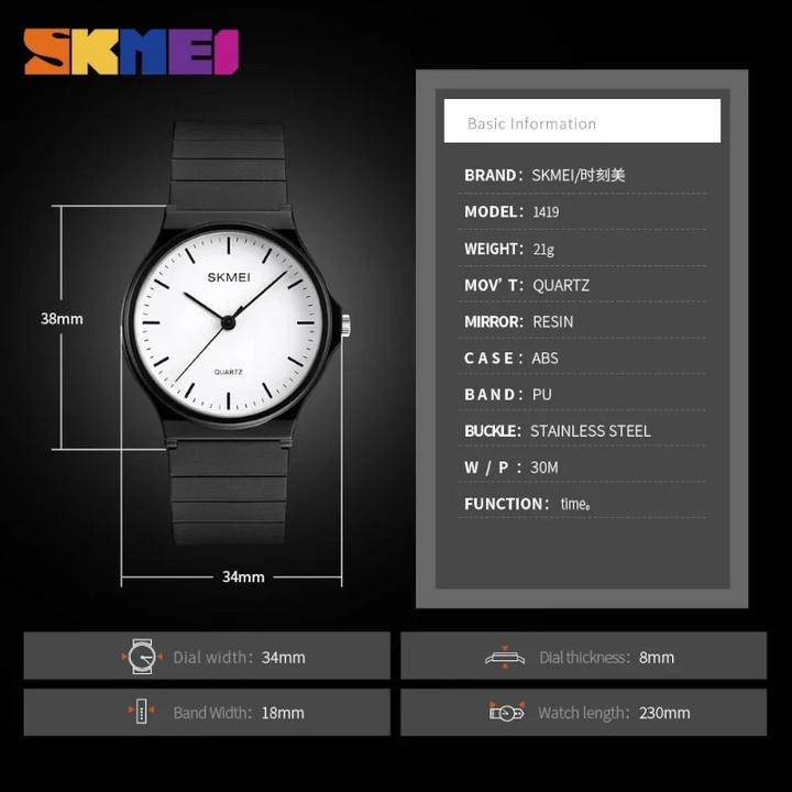 SKMEI 1419 Women's Quartz Watch Minimalist Elegant Design