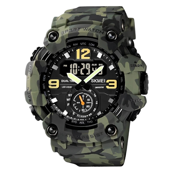 SKMEI 1637 Military Camo Sport Watch 3-Time Display