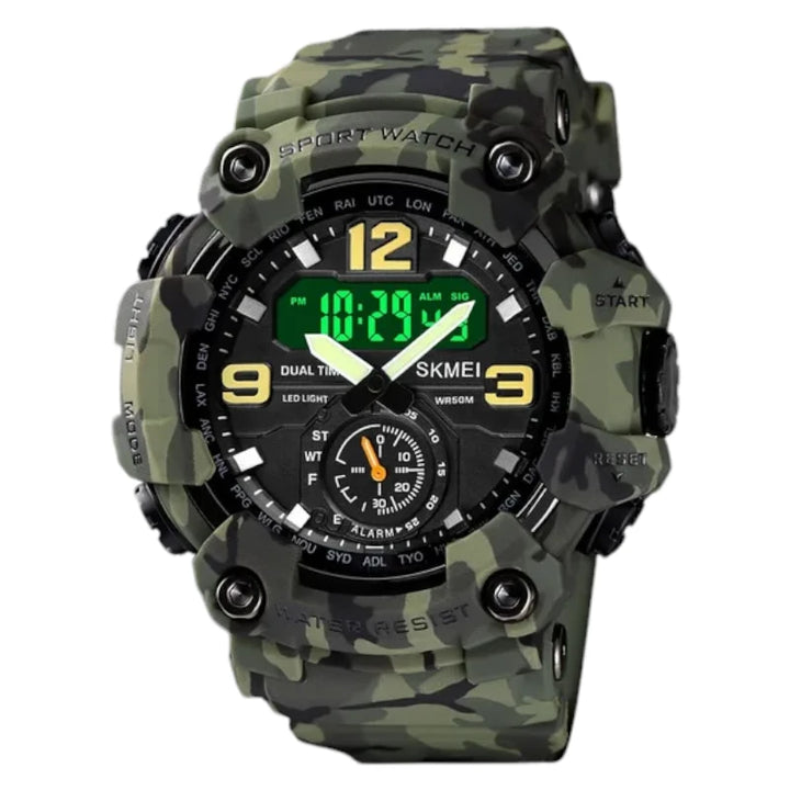 SKMEI 1637 Military Sport Watch 3 Time Display 