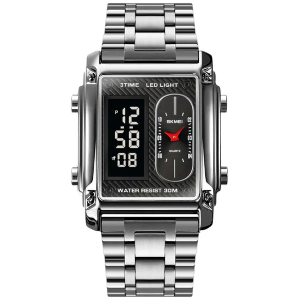 SKMEI 1868 Men's Classic Analog Watch Silver Stainless Steel