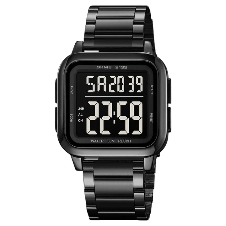 SKMEI 2133 Luxury Black Steel Dual Display Watch