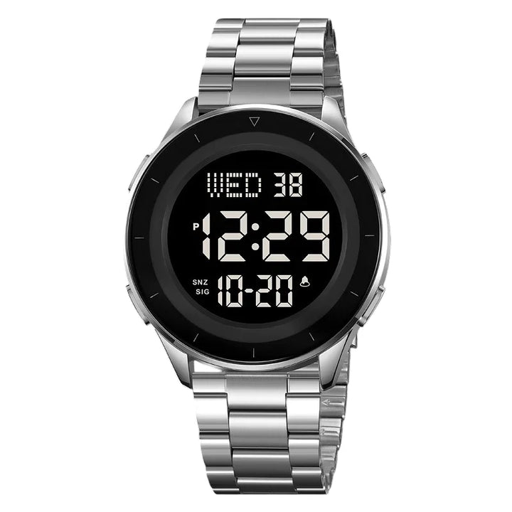 SKMEI 2167 Modern Digital Watch Stainless Steel - Silver & Black