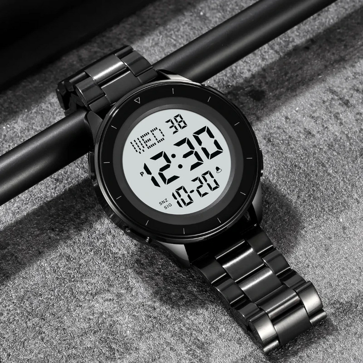SKMEI 2167 Modern Stainless Steel Digital Watch Silver
