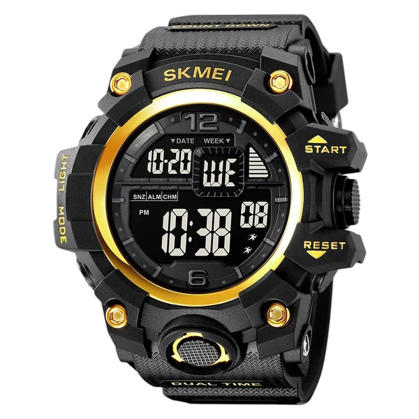 SKMEI 2245 Large Digital Sport Watch Black & Gold