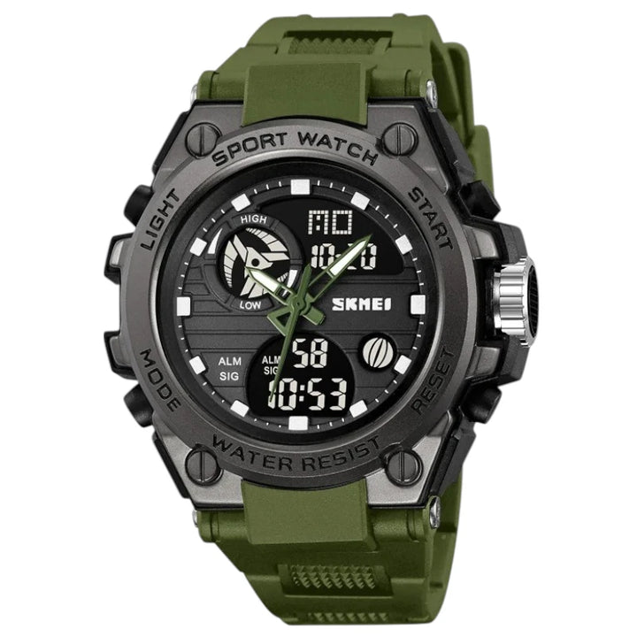 SKMEI 2360 Analog-Digital Sport Watch Black & Olive Green