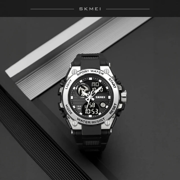 SKMEI 2360 Analog Digital Sport Watch Silver Black