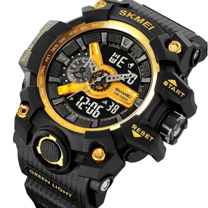 SKMEI 2396 Analog-Digital Sport Watch Water Resistant gold