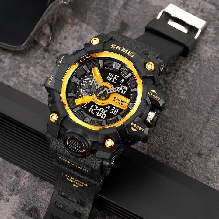 SKMEI 2396 Analog-Digital Sport Watch Water Resistant gold