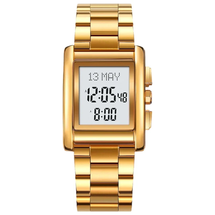 SKMEI 2092 Gold: Official Islamic Watch Egypt Azan Qibla Hijri
