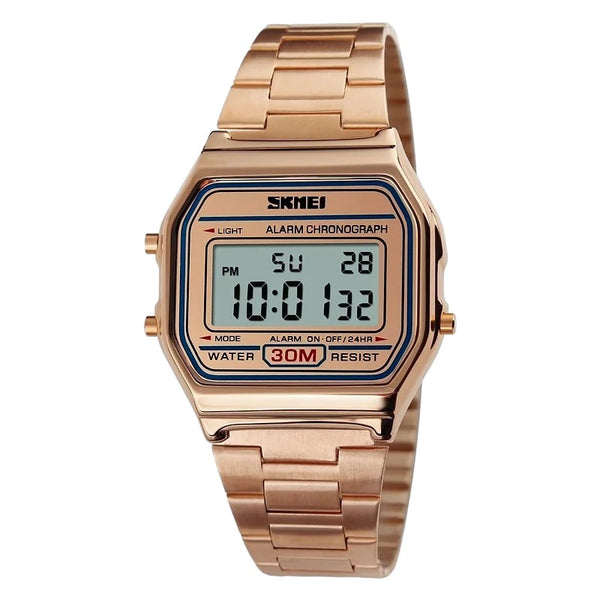 Skmei 1123 Classic Digital Watch Copper Stainless Steel
