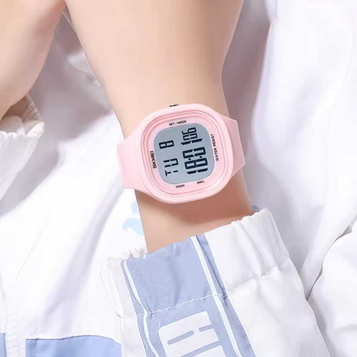 Skmei 2290 Modern Digital Watch – Premium Silicone in Light Pink