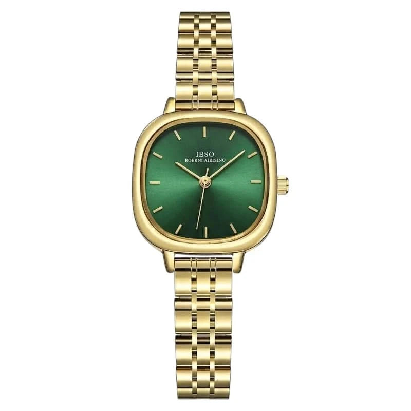 IBSO S9228L Luxury Women's Watch | Rounded Square Gold & Green | Skmei ...