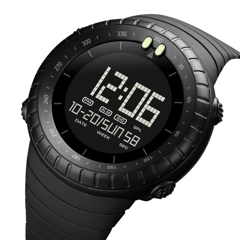 SKMEI 1992 Multifunctional Outdoor Sports Watch Trend Waterproof Luminous Men's Black Watch