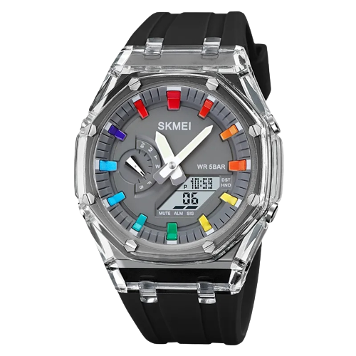 Skmei sports watch 2100 analog digital silicone strap Multifunction - Skmei original watches Egypt distributer