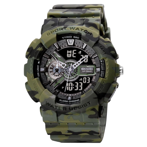 SKMEI 1688 Military Sport Watch | Dual Display - Army Green