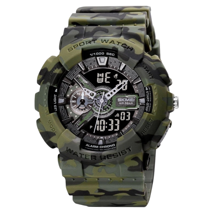 SKMEI 1688 Military Sport Watch | Dual Display - Army Green