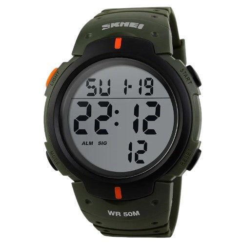 SKMEI 1068 Watches Outdoor Sport Watch Men Multifunction Watches Military Digital Wristwatch Black-Green