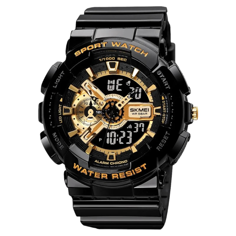 SKMEI 1688 Gold Black Digital Electronic Analog Fashion Sport Wristwatches Waterproof Men Original Watches