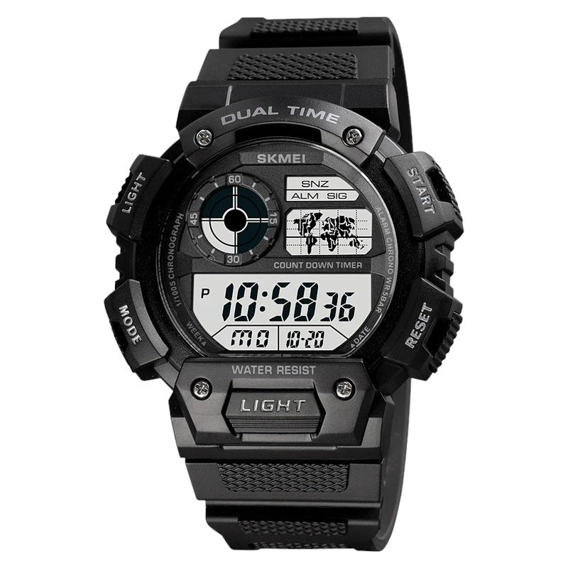 SKMEI 1723 Watches Outdoor Sport Watch Men Multifunction Watches Military Digital Wristwatch - Black