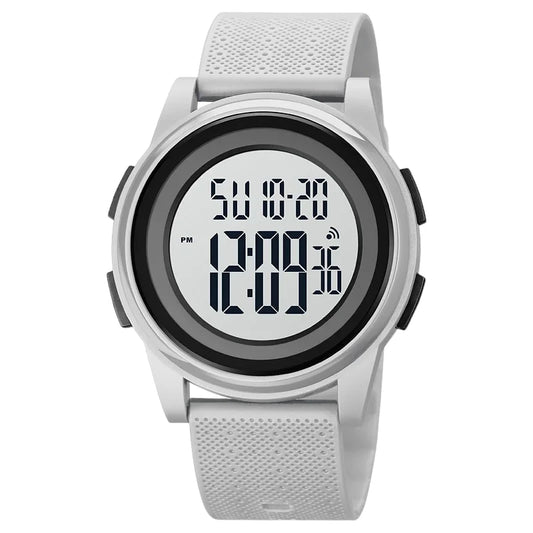 Skmei 1502 1895 digital watch Silicone band Multi function sports wristwatch - Gray