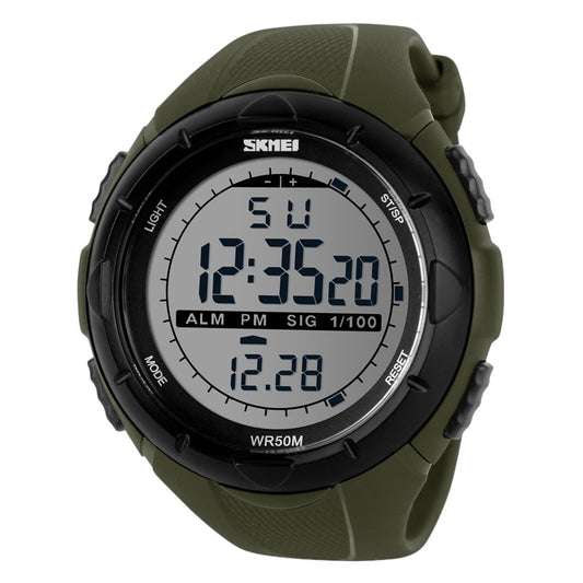 Skmei 1025 Green Digital Multifunction Sports Waterproof Watch LED ALARM STOP WATCH