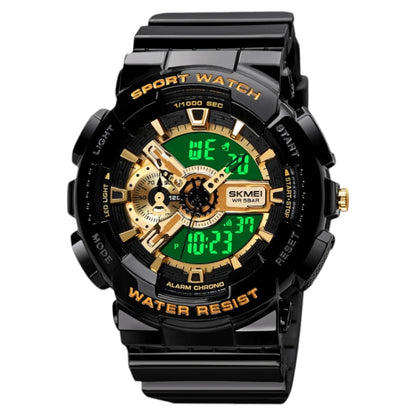 SKMEI 1688 Gold Black Digital Electronic Analog Fashion Sport Wristwatches Waterproof Men