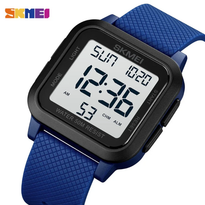 SKMEI 1894 unisex digital sports digital watch with a dark dial, Green