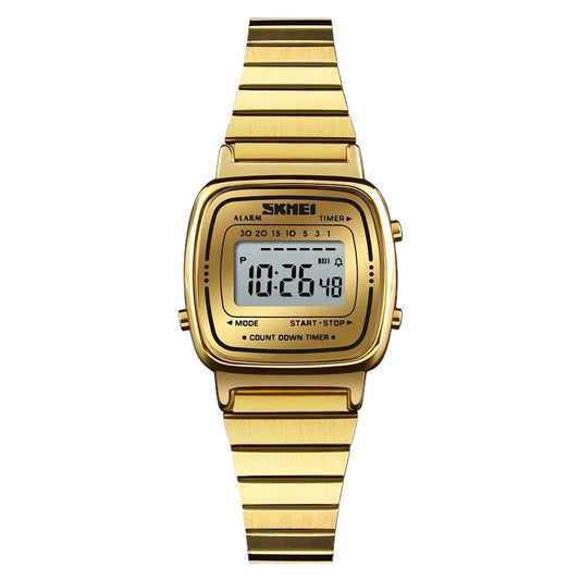 Original Skmei 1252 Gold elegant women's watch, Alarm, stop watch, LED
