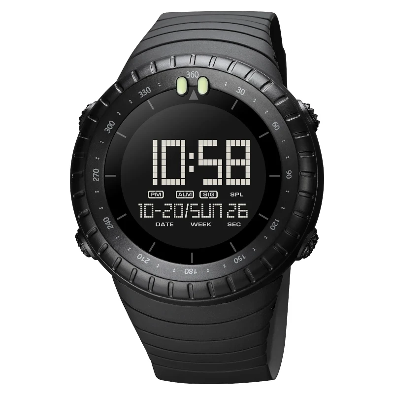 SKMEI 1992 Multifunctional Outdoor Sports Watch Trend Waterproof Luminous Men's Black Watch